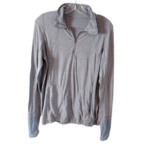 LULULEMON ATHLETICA Pace Pusher 1/2 Zip in Heathered Slate/Slate Size 8 - Picture 5 of 6